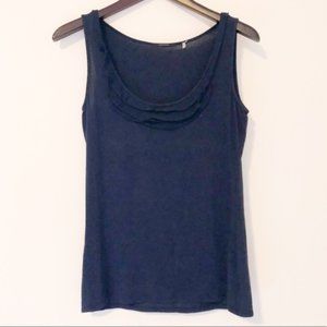 Elie Tahari Navy Scoopneck Sleeveless Tee